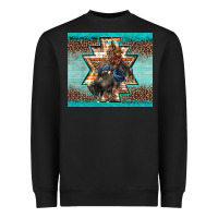 Black western rodeo bullfighter Aztec leopard turquoise Heavyweight Sweatshirt - BarkalooDesign