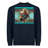 Western Rodeo Bullfighter Aztec Leopard Turquoise Heavyweight Sweatshirt | Teevron