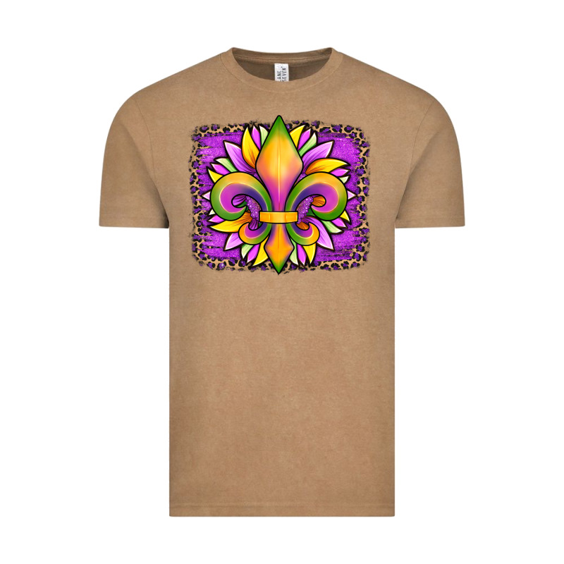 Mardi Gras Fleur De Lis Sunflower Leopard Vintage Tee by Artiststas | Teevron
