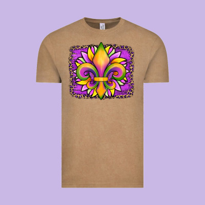 Mardi Gras Fleur De Lis Sunflower Leopard Vintage Tee Designed By Artiststas