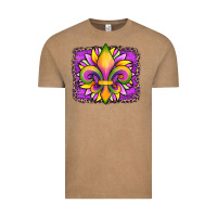 Vintage Coffee mardi gras fleur de lis sunflower leopard Vintage Tee - Artiststas