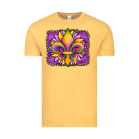 Vintage Mustard mardi gras fleur de lis sunflower leopard Vintage Tee - Artiststas