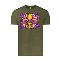 Vintage Olive mardi gras fleur de lis sunflower leopard Vintage Tee - Artiststas