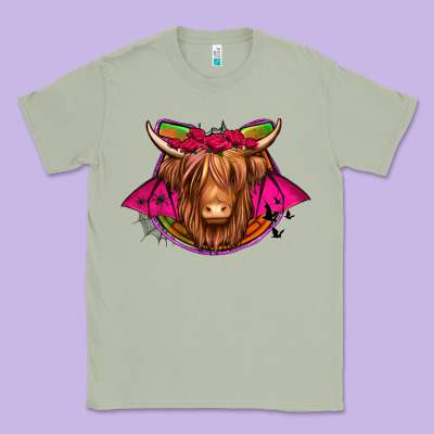Halloween Highland Cow Horseshoe Classic Tee Designed By Jasminsmagicworld