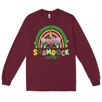 Burgundy shamrock cutie Long Sleeve Tee - MaliasSmallBusiness
