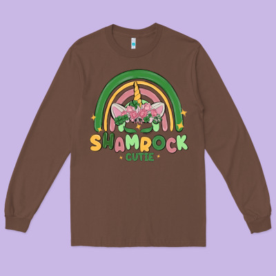Shamrock Cutie Long Sleeve Tee Designed By Maliassmallbusiness