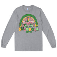 Heather Grey shamrock cutie Long Sleeve Tee - MaliasSmallBusiness