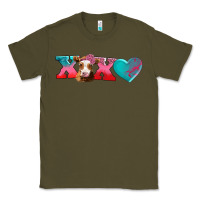 Army Green xoxo guarnsey cow Classic Tee - AdoDesignShop