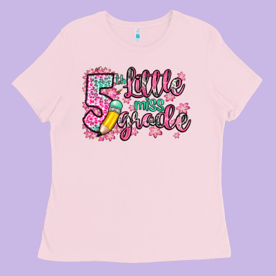 Little Miss 5th Grade Ladies Tee Designed By Zillion Design Studio