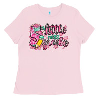 Bubblegum Pink little miss 5th grade Ladies Tee - Zillion Design Studio