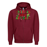 Burgundy christmas spirit activate Zipper Hoodie - MaliasSmallBusiness