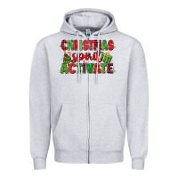 Heather Grey christmas spirit activate Zipper Hoodie - MaliasSmallBusiness