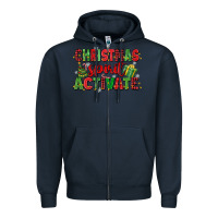 Navy christmas spirit activate Zipper Hoodie - MaliasSmallBusiness