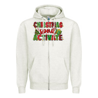 Oatmeal Heather christmas spirit activate Zipper Hoodie - MaliasSmallBusiness