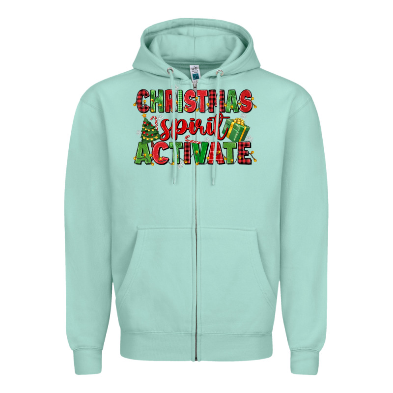 Christmas Spirit Activate Zipper Hoodie by MaliasSmallBusiness | Teevron