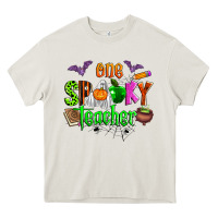 Cream one spooky teacher Heavy Core Tee - Zillion Design Studio