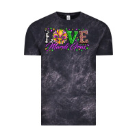 Cloud Black love mardi gras fleur de lis sunflower leopard and beads Vintage Tee - Artiststas
