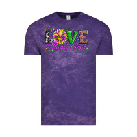 Cloud Purple love mardi gras fleur de lis sunflower leopard and beads Vintage Tee - Artiststas