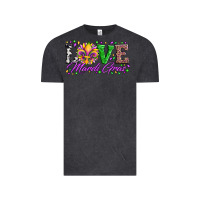 Vintage Black love mardi gras fleur de lis sunflower leopard and beads Vintage Tee - Artiststas