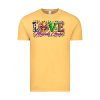 Vintage Mustard love mardi gras fleur de lis sunflower leopard and beads Vintage Tee - Artiststas