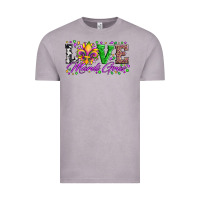 Vintage Zinc love mardi gras fleur de lis sunflower leopard and beads Vintage Tee - Artiststas