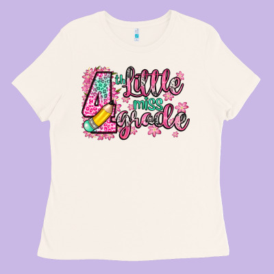 Little Miss 4th Grade Ladies Tee Designed By Zillion Design Studio