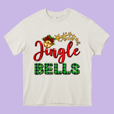 Christmas Jingle Bells Heavy Core Tee Designed By Barkaloodesign