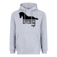 Heather Grey everybody's gotta horse neigh Heavyweight Hoodie - Bettercallsaul