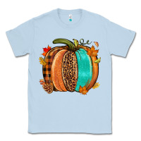 Dusty Blue Fall leopard pumpkin Classic Tee - NancyCooperArtShop