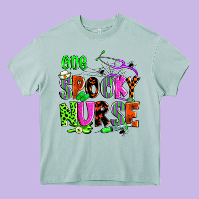 One Spooky Nurse Heavy Core Tee Designed By Zillion Design Studio