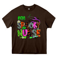 Chocolate Brown one spooky nurse Heavy Core Tee - Zillion Design Studio