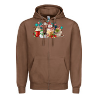 Chestnut christmas coffee Zipper Hoodie - MaliasSmallBusiness