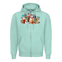 Seafoam christmas coffee Zipper Hoodie - MaliasSmallBusiness