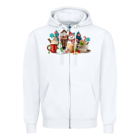 White christmas coffee Zipper Hoodie - MaliasSmallBusiness