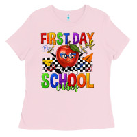 Bubblegum Pink first day of school vibes Ladies Tee - texasbilliewilder