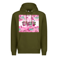 Army Green Breast Cancer Teacher Premium Hoodie - NancyCooperArtShop