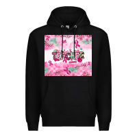 Black Breast Cancer Teacher Premium Hoodie - NancyCooperArtShop