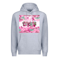 Heather Grey Breast Cancer Teacher Premium Hoodie - NancyCooperArtShop