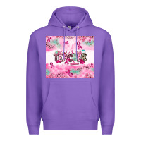 Purple Breast Cancer Teacher Premium Hoodie - NancyCooperArtShop