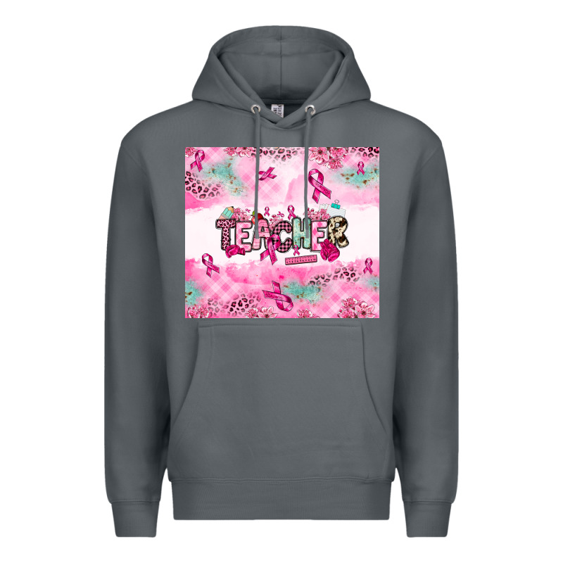 Breast Cancer Teacher Premium Hoodie by NancyCooperArtShop | Teevron