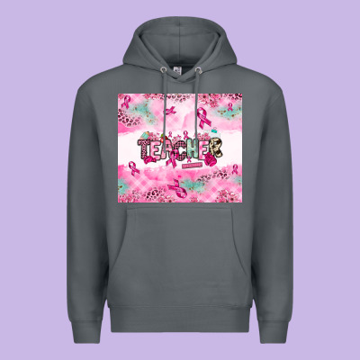Breast Cancer Teacher Premium Hoodie Designed By Nancycooperartshop