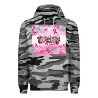 Slate Camo Breast Cancer Teacher Premium Hoodie - NancyCooperArtShop
