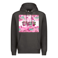 Smoke Breast Cancer Teacher Premium Hoodie - NancyCooperArtShop