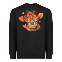 Black valentines day orange cow Heavyweight Sweatshirt - Jasminsmagicworld