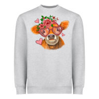 Valentines Day Orange Cow Heavyweight Sweatshirt | Teevron