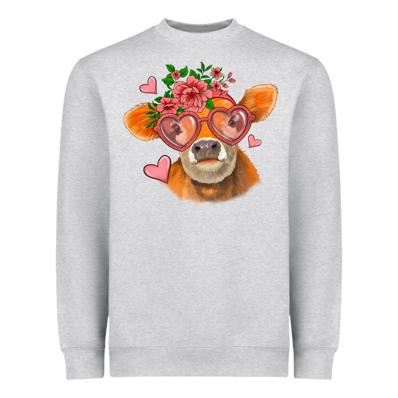 Valentines Day Orange Cow Heavyweight Sweatshirt by Jasminsmagicworld | Teevron