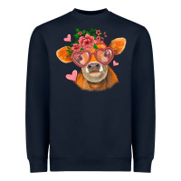 Navy valentines day orange cow Heavyweight Sweatshirt - Jasminsmagicworld