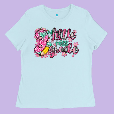 Little Miss 3rd Grade Ladies Tee Designed By Zillion Design Studio