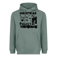 Sage Christmas Begins With Christ Heavyweight Hoodie - Bettercallsaul