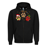 Black christmas paws Zipper Hoodie - MaliasSmallBusiness